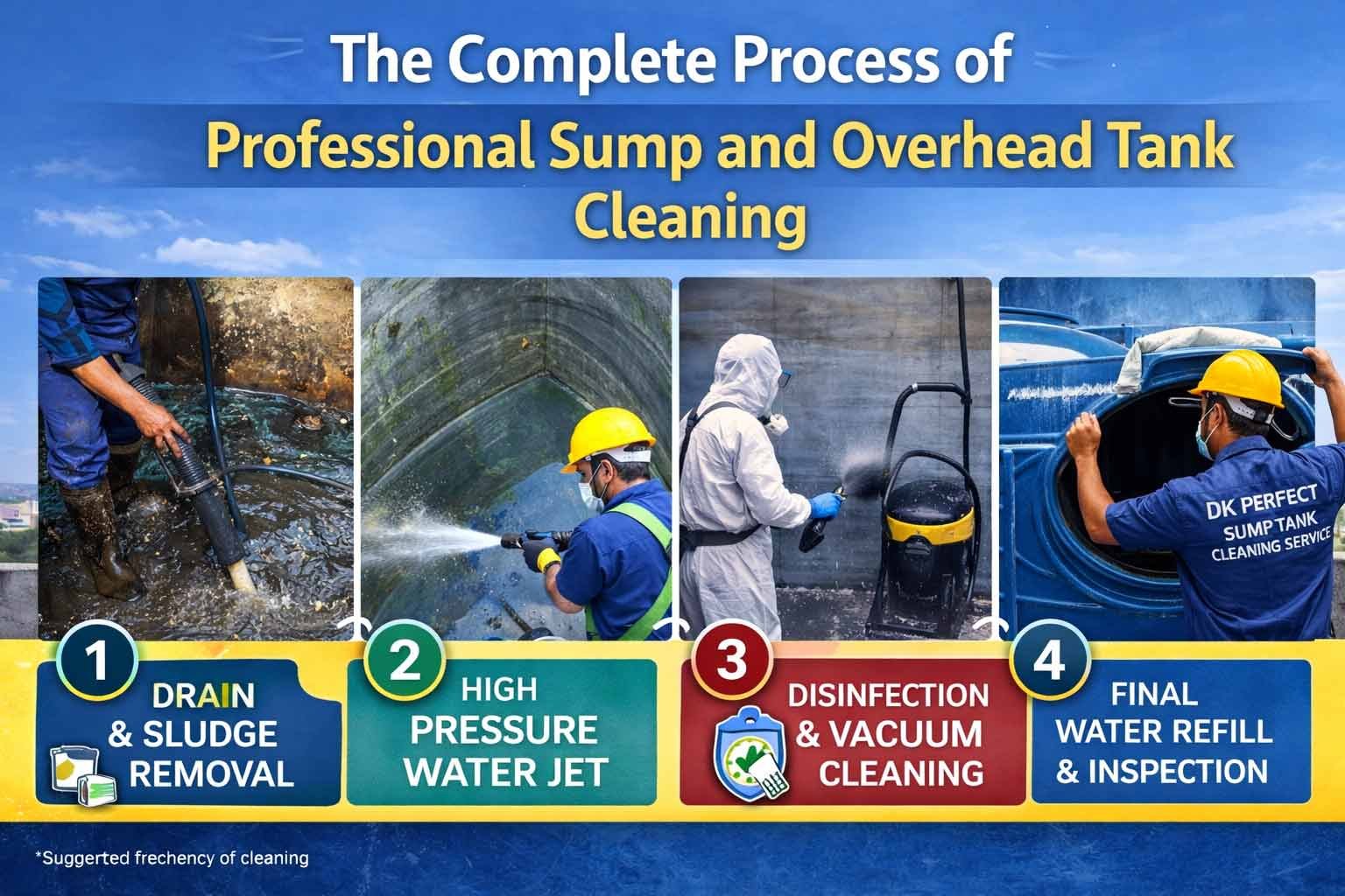 The Complete Process of Professional Sump and Overhead Tank Cleaning